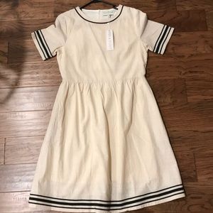 Off white linen midi dress